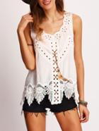 Shein Lace Up Keyhole Tank Top