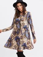 Shein Paisley Print Trapeze Dress