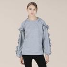 Shein Ruffle Sleeve Drop Shoulder Hoodie