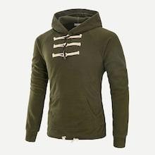 Shein Men Drawstring Hem Duffle Hooded Sweatshirt