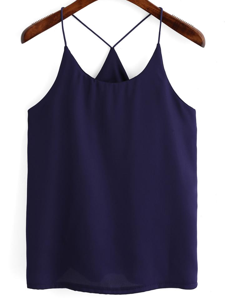 Shein Navy Spaghetti Strap Loose Cami Top