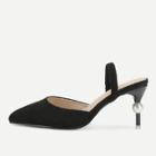Shein Faux Pearl Detail Pointed Toe Heels