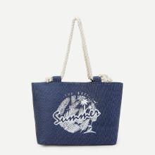 Shein Tropical Leaves Tote Bag