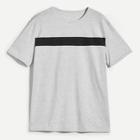 Shein Men Contrast Panel Heather Knit T-shirt