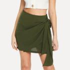 Shein Knot Side Solid Skirt