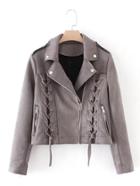Shein Lace Up Suede Jacket