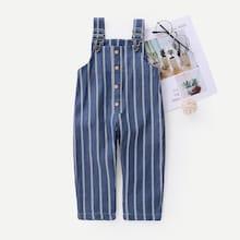 Shein Toddler Girls Striped Overalls