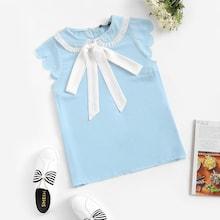 Shein Bow Tie Neck Scallop Edge Top
