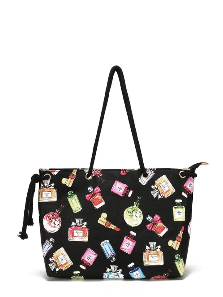 Shein Perfume Print Tote Bag