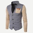 Shein Men Contrast Sleeve Pocket Front Coat
