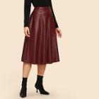 Shein 80s Wide Waistband Flare Pu Skirt