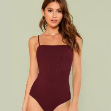 Shein Ribbed Knit Cami Bodysuit