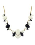 Shein Fashionable Shourouk Style Black Flower Necklace For Women