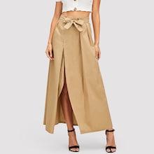 Shein Tie Waist Split Front Skirt