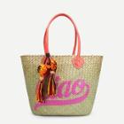 Shein Straw Tote Bag With Double Tassel