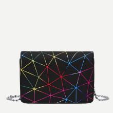 Shein Geometric Print Flap Chain Bag