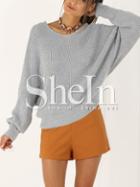 Shein Grey Long Sleeve Round Neck Sweater