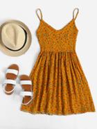 Shein V Neckline Ditsy Print Cami Dress