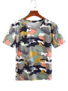 Shein Short Sleeve Camouflage T-shirt
