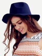 Shein Navy Fashionable Large Brimmed Hat