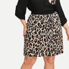 Shein Plus Contrast Waistband Leopard Print Skirt