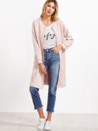 Shein Pink Suede Zip Up Side Slit Bomber Jacket