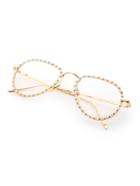 Shein Rhinestone Embellished Frame Clear Lens Glasses