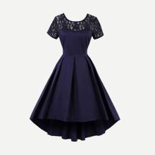 Shein Lace Panel V Neckline Back Dress