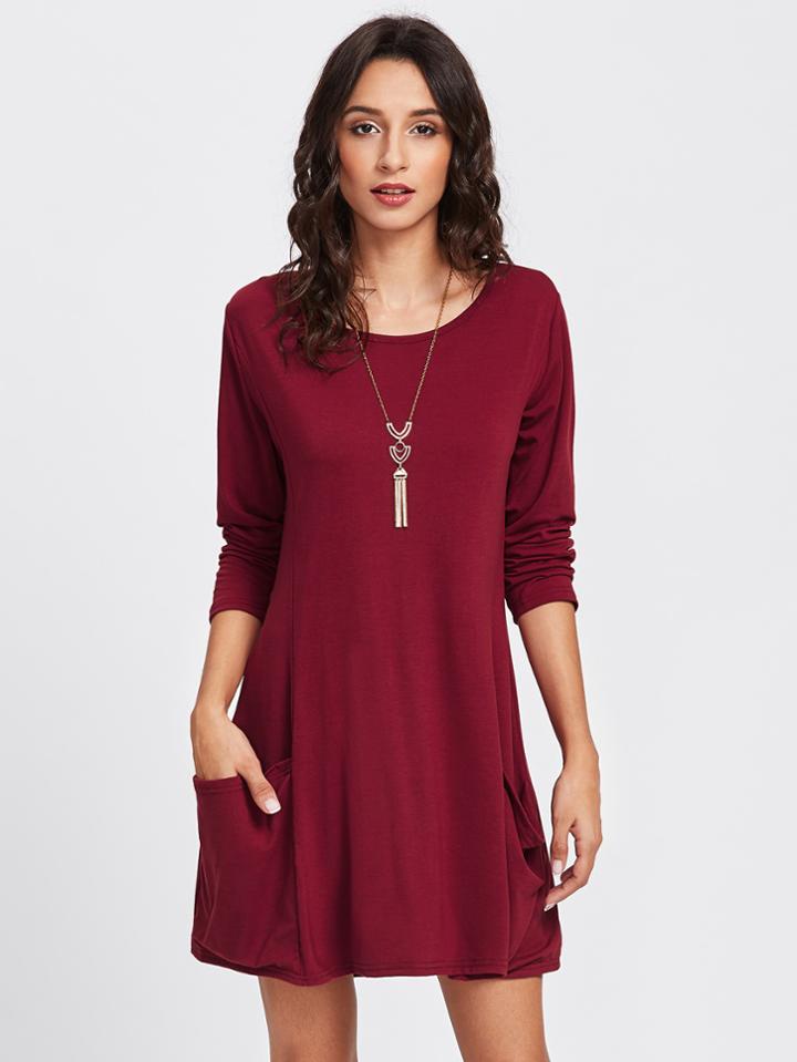 Shein Double Pockets Shift Dress