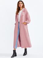 Shein Bishop Sleeve Gun Pocket Tweed Coat