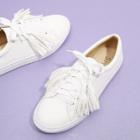 Shein Tassel Decorated Lace Up Pu Sneakers