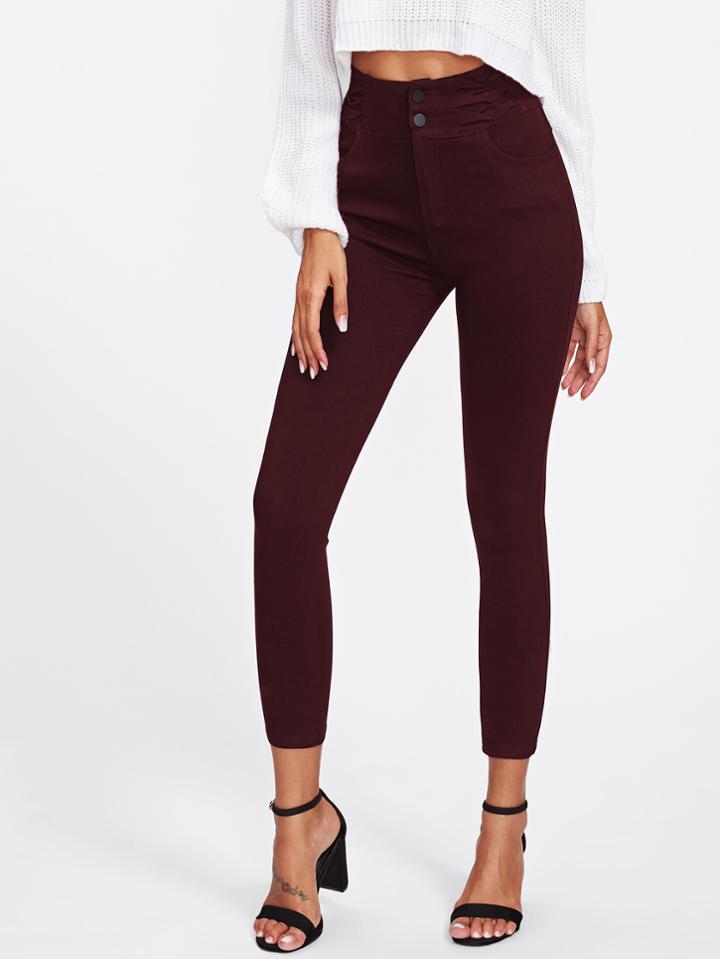 Shein Ruched Waist Skinny Pants