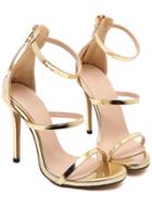 Shein Gold Straps High Stiletto Heel Sandals