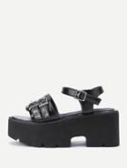 Shein Double Buckle Strap Wedge Sandals