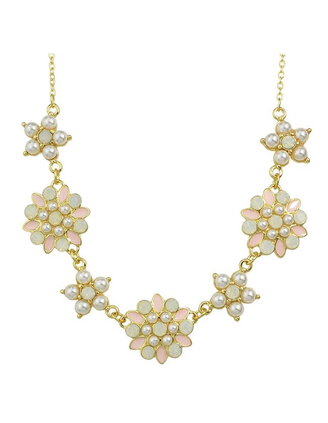Shein Pink Pearl Flower Necklace