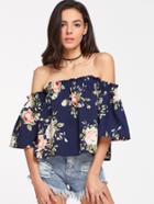 Shein Florals Off Shoulder Top