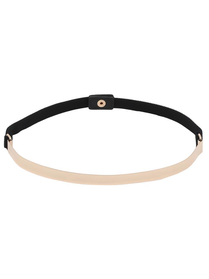 Shein Metal Plate Elastic Black Belt
