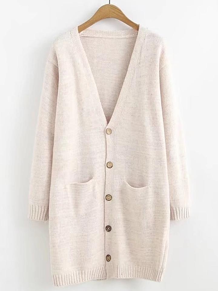 Shein Front Pockets Longline Cardigan