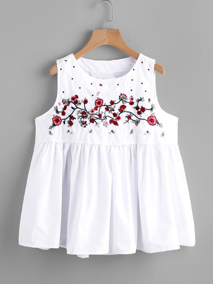Shein Embroidery Smock Blouse