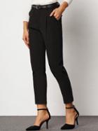 Shein Black Slim Pockets Belt Pant