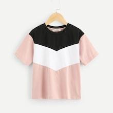 Shein Girls Cut And Sew Tee