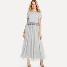 Shein Mesh Contrast Longline Dress