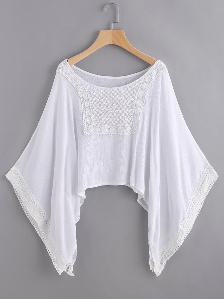 Shein Lace Detailed Kimono Sleeve Cover Up