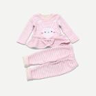 Shein Girls Rabbit Print Striped Top With Pants