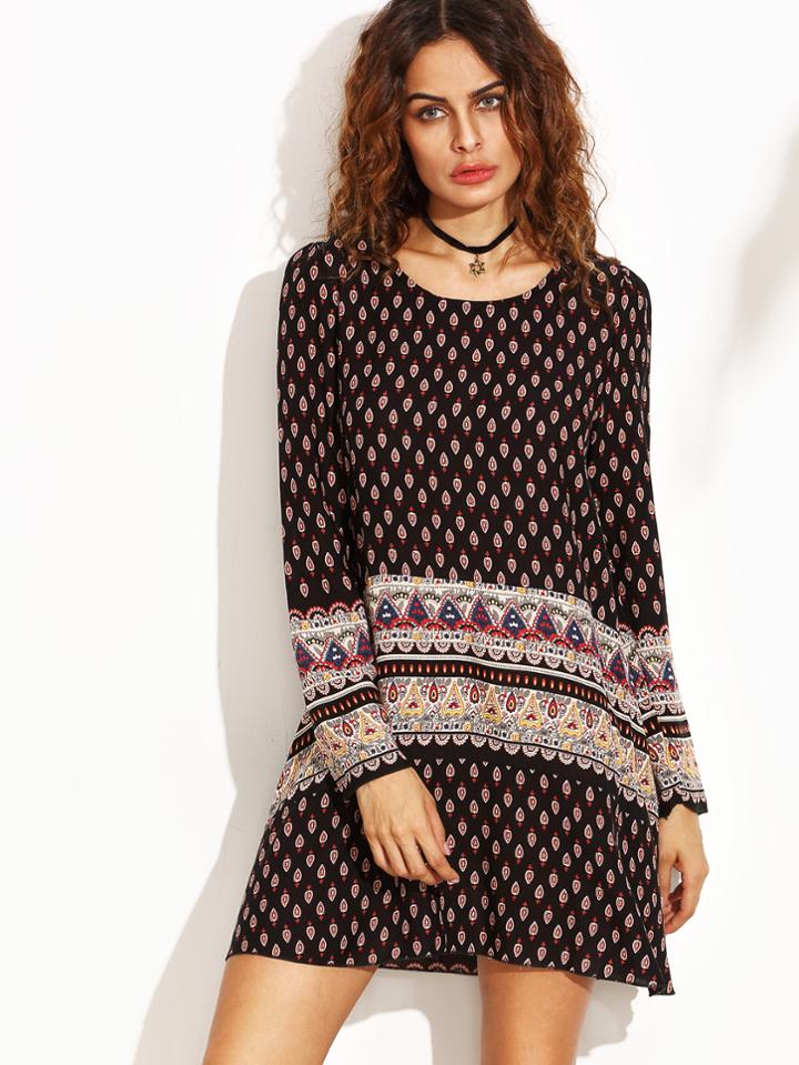 Shein Vintage Print Shift Dress