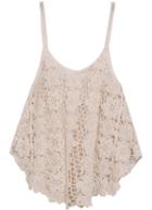 Shein Apricot Spaghetti Strap Hollow Lace Vest