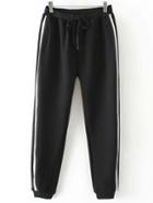 Shein Black Drawstring Waist Elastic Sport Pant