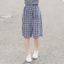 Shein Girls Plaid Elastic Waist Shorts