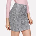 Shein Plaid Print Bodycon Skirt