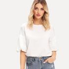 Shein Drop Shoulder Lantern Sleeve Solid Tee